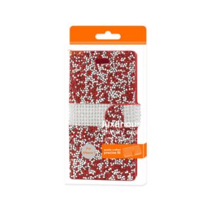 Reiko iPhone 7/8/SE2 Diamond Rhinestone Wallet Case In Red - Image 4